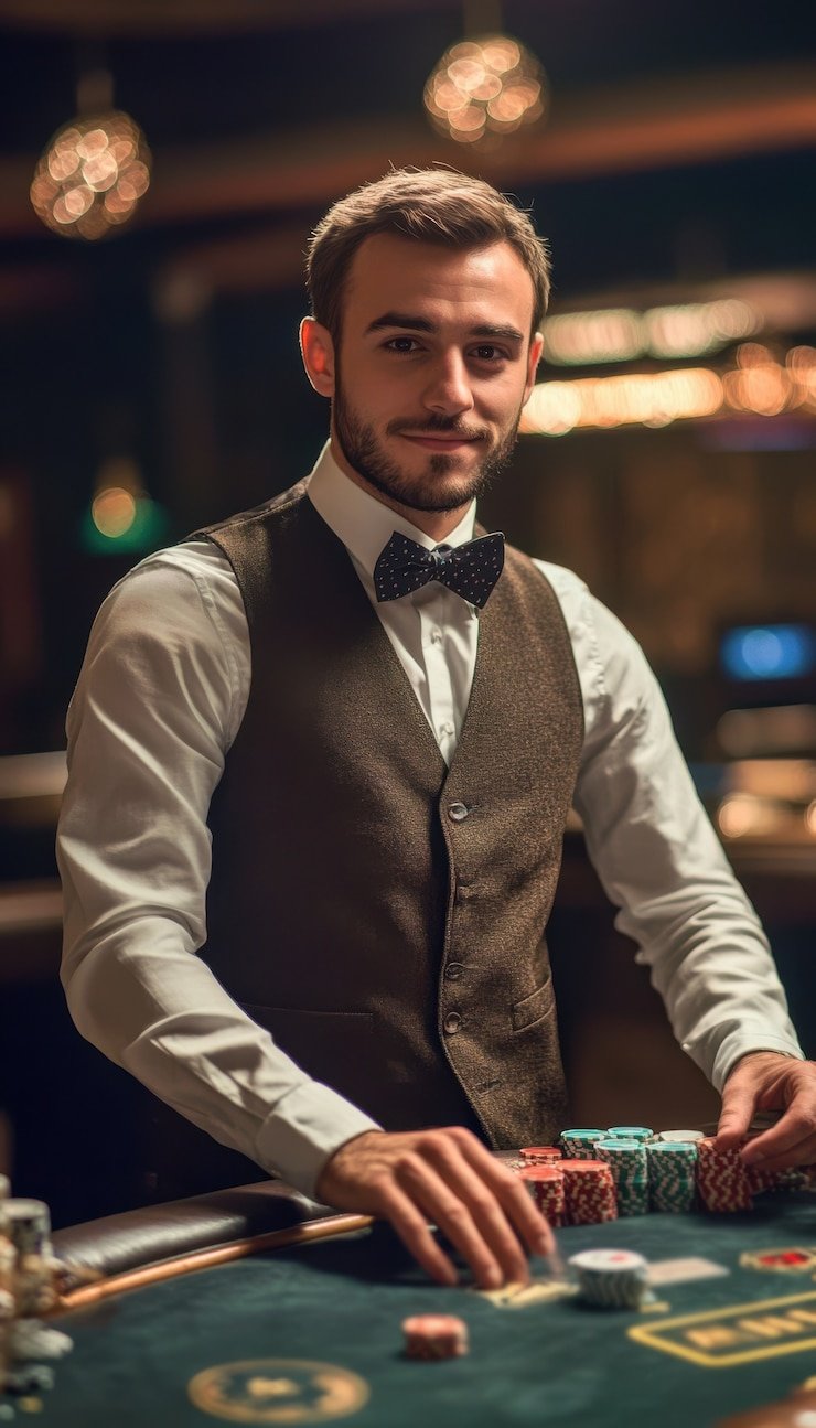 Tampilan meja blackjack dealer langsung di h5 svip9 dengan antarmuka taruhan dan statistik game